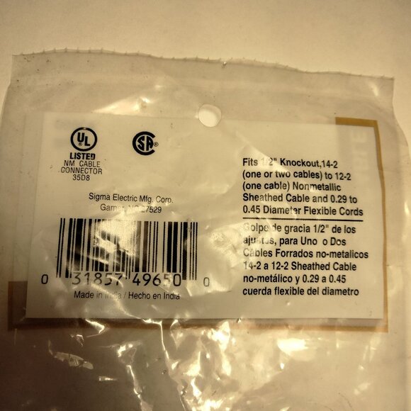 NM SE Cable Connector 49650 half inch Knockout Coupling - Picture 7 of 7